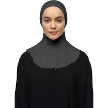 Altobeh Kadın Tesettür Pratik Boyunluklu Hijab - Sporcu Bone - Füme