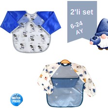 Bambino Kids Su Geçirmez Kollu Mama Önlüğü – Eğlenceli Desenli, 6- 24 Ay- 2'liset