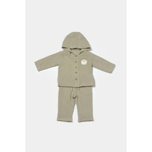 Bebek Kapüşonlu Ceket ve Pantolon Takımı, %100 Pamuk, Bebek ve Yenidoğan Serisi - CSYM7034