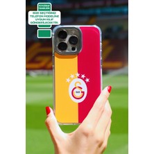 iPhone 13 Pro Max Uyumlu Galatasaray 5 Yıldız Parçalı Bayrak Lisanslı Telefon Kılıfı