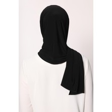 Siyah Pratik Şapkalı Şal