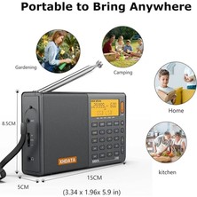 Xhdata D-808 Taşınabilir Dijital Radyo Fm Stereo/sw/mw/lw Ssb Rds Hava Bandı LCD Ekranlı