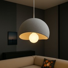 Beton Görünüm Sarkıt Bohem Avize (25 CM çap) (AÇIK GRİ )