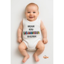 Trend Bebe Butik Harçlıkları Hazırla Babaanneciğim Ben Geliyorum Yazılı Pamuklu Ribana Çıtçıtlı Zıbın Body Bebe Tulum