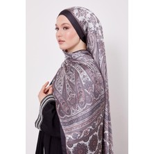 Siyah Sarmal Desen Hint Ipeği Şal