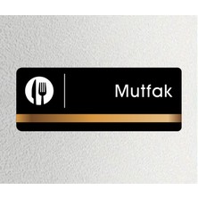 Ofis Departman Kapı Isimliği, Yönlendirme Levhası - Mutfak - 26X10CM Antrasit - Bronz