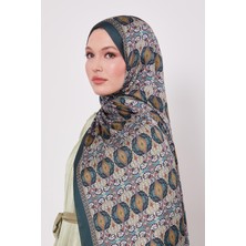 Lêvi D'or Koyu Yeşil Yansıma Desen Hint İpeği Şal