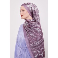 Lila Sarmal Desen Hint Ipeği Şal