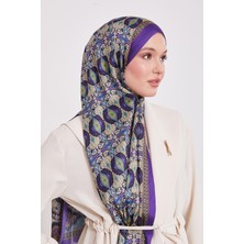 Mor Yansıma Desen Hint Ipeği Şal