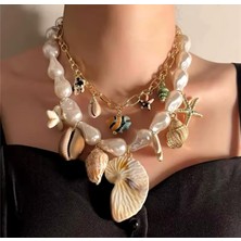 Venüs Design Çelik Charmlı 2li Kolye