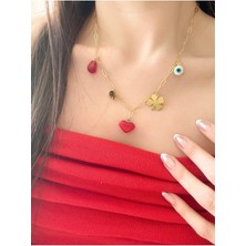 Venüs Design Murano Cam Kalp-Nar Şans Kolye