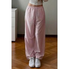Kara Kedi Pembe Çizgili Beli Lastikli Harajuku Eşofman