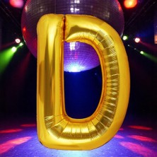 Vıp Yüksek Kalite 1 Metre Gold D Harfi Folyo Balon Gold D Harf Balon Helyum Gazına Uçan Balona Uygun