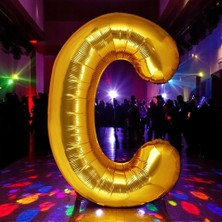 Vıp Yüksek Kalite 1 Metre Gold C Harfi Folyo Balon Gold C Harf Balon Helyum Gazına Uçan Balona Uygun