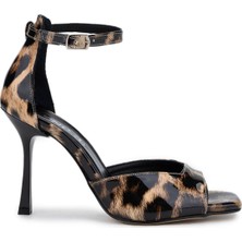 Tamer Tanca Kadın Vegan Leopar Rugan Topuklu Ayakkabı 828 8511 Bn Ayk Y25 Leopar Rgn