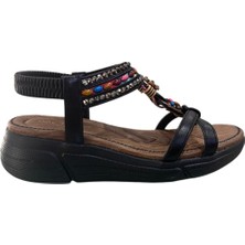 Orijinal Guja 154-3 Ortopedik Şık Taşlı Topuklu Bayan Sandalet