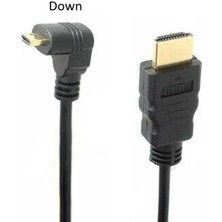 Micro HDMI 90 Derece Kablo 1 Metre - Aşağı Açılı