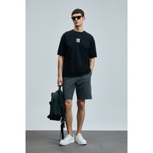 Lufian Helıx Modern Grafik T- Shirt Siyah