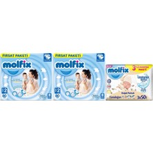Molfix Bebek Bezi Beden:2 (3-6kg) Mini 160 Adet Ekonomik Fırsat Pk + 3 Adet Islak Mendil