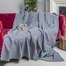 Latuda Concept Kaymaz Koltuk Örtüsü Çift Taraflı Mikrofiber Şönil 175X350 cm XLARGE- Gri – Kedi Köpek ve Çocuk Dostu