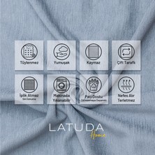Latuda Concept Kaymaz Koltuk Örtüsü Çift Taraflı Mikrofiber Şönil 175X350 cm XLARGE- Gri – Kedi Köpek ve Çocuk Dostu