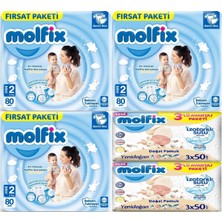 Molfix Bebek Bezi Beden:2 (3-6kg) Mini 240 Adet Aylık Fırsat Pk + 6 Adet Islak Mendil