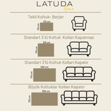 Latuda Concept Kaymaz Koltuk Örtüsü Çift Taraflı Mikrofiber Şönil 175X350 cm XLARGE- Bulut – Kedi Köpek ve Çocuk Dostu