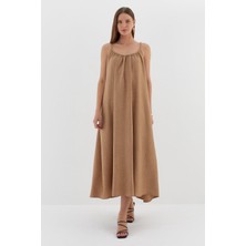 Ip Askılı Keten Elbise Vızon