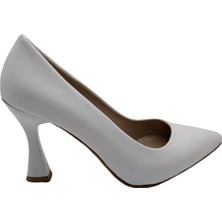 Umbriel-Kadın Deri Kadeh Topuk Sitiletto(Mstl) - Beyaz - 36