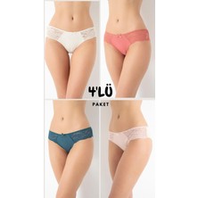 Kadın Dantelli 4'Lü Karışık Renk Külot Asorti-3 C3T0N0O408