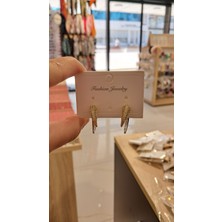 Parlak Taşlı Diş Model 2 Zirkon Küpe