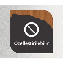 Ofis -Kapı Isimliği, Yönlendirme Levhası 16X6CM Antrasit - Ceviz - Özelleştirilebilir