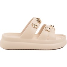 Ekru Eva Hafif Esnek Kadın Terlik 510 Z