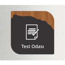 Ofis -Kapı Isimliği, Yönlendirme Levhası 16X16CM Antrasit - Ceviz - Test Odası
