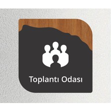 Ofis -Kapı Isimliği, Yönlendirme Levhası 16X16CM Antrasit - Ceviz - Toplantı Odası