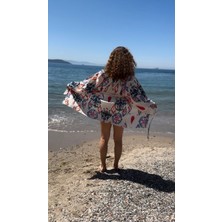 Kadın Ispanyol Kol %100 Doğal Pamuk Şile Bezi Kimono
