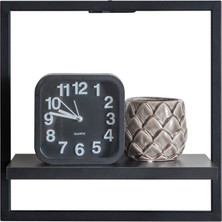 Siyah Kare Dekoratif Duvar Rafı | Minimalist Metal Raf Tasarımı
