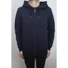 Santa Fistan Store Erkek Düz Rahat Kalıp Hakim Yaka 3 Iplik Şardonlu Kapüşon Kışlık Sweat