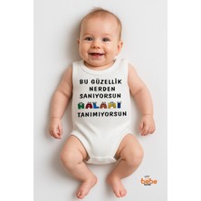 Bu Güzellik Nerden Sanıyorsun Halamı Tanımıyorsun Çıtçıtlı Zıbın Pamuklu Tulum Body Ribana 6-36 Ay