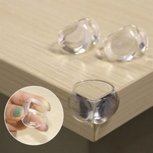 Evvel AVM Bebek Çocuk Yumuşak ve Esnek Dairesel Şeffaf Yapışkanlı Güvenlik Köşe Koruyucu (4 Adet)