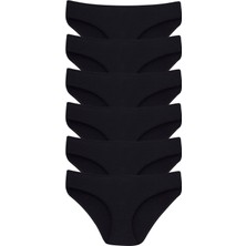 Arma Yıldız Kız Çocuk %100 Pamuklu Külot 6'lı Paket Siyah Renk Yumuşak Dokulu ve Rahat