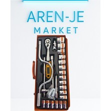 Aren-Je Aıwan Power Tools 24 Parça Lokma Takımı – 1/2” Cırcırlı Kol & Turuncu Metal Çantalı