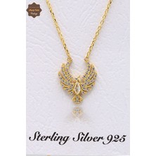 Anka Kuşu Altın Kaplama 925 Ayar Gümüş Kadın Kolye 201024085