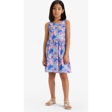 DeFacto Bisiklet Yaka Desenli Kolsuz Yazlık Elbise Kız Çocuk B4338A825SM