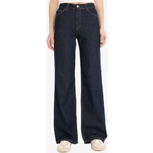 DeFacto Straight Wide Fit Yüksek Bel Uzun Jean Pantolon D5123AX25SP