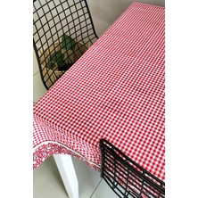 Kırmızı Pötikare Masaörtüsü 120X150 Dertsiz, Leke Tutmaz