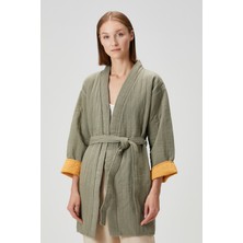Barine Quilted Keten Ceket Haki / Oak Buff