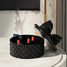 Luxe Bow Yuvarlak Kapaklı Dekoratif Saklama Kutusu – Şık Organizer & Hediye Kutusu
