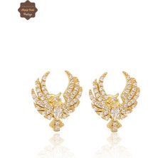 Anka Kuşu Altın Kaplama 925 Ayar Gümüş Kadın Küpe 201024087