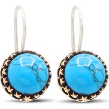 Firuze Taşlı Otantik Gümüş Kadın Küpe 201024131